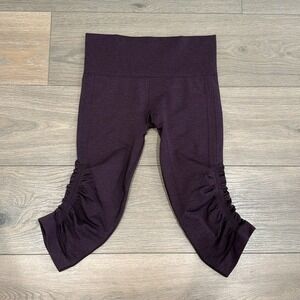 LULULEMON‎ Heathered Bordeaux Drama In The Flow II Crop Seamless Mid Rise Yoga 4
